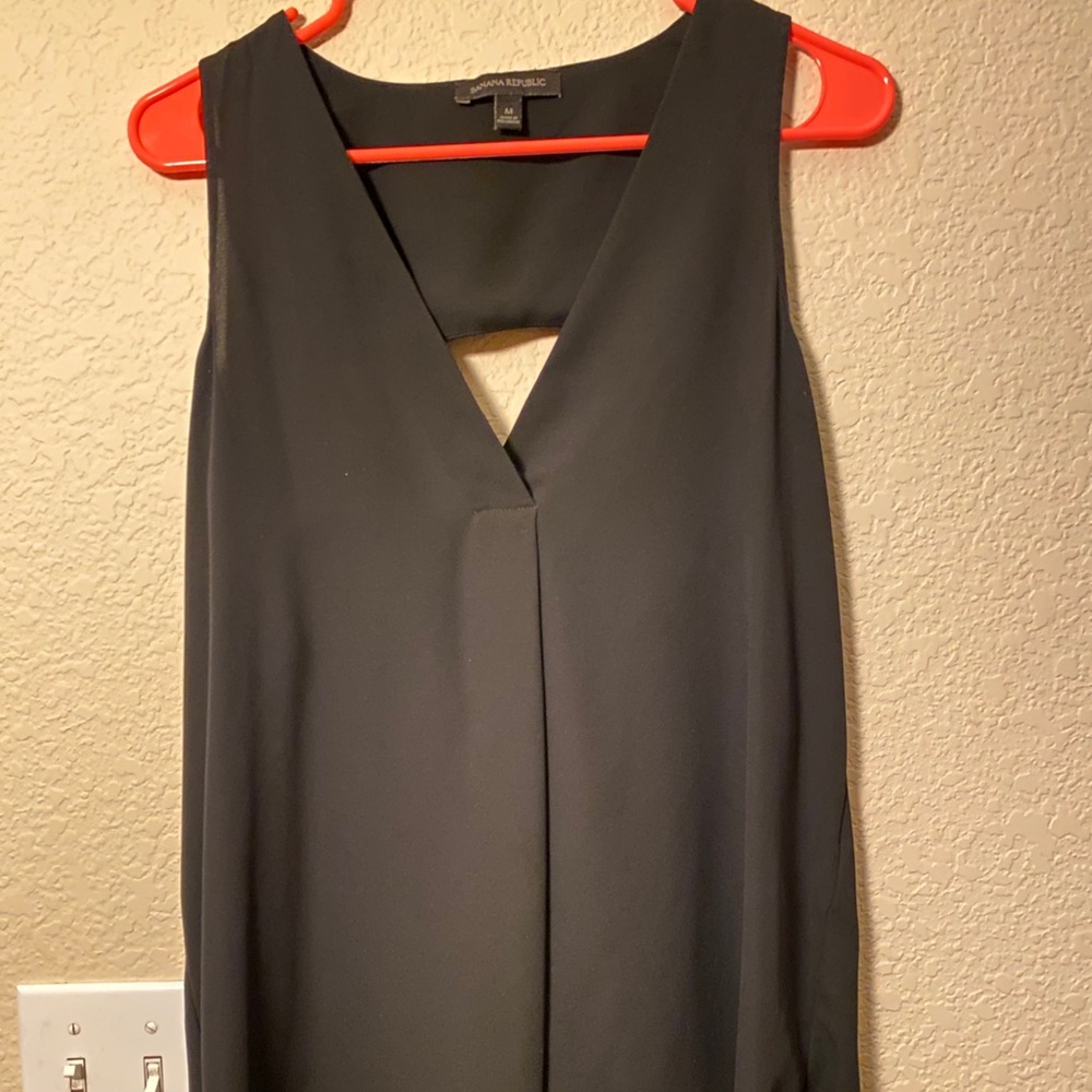Black silky tank top - looks great with a blazer!